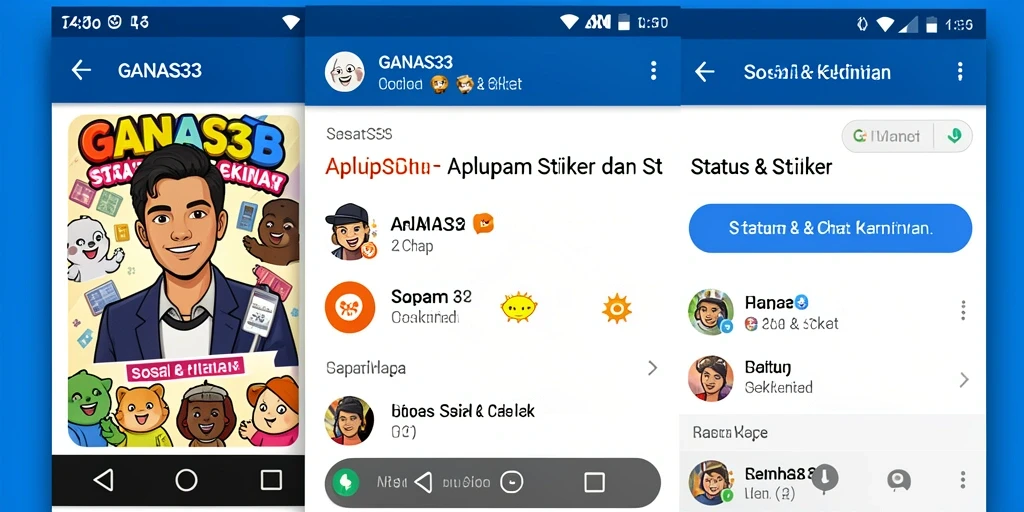 Antarmuka GANAS33 dengan banyak pilihan stiker menarik.