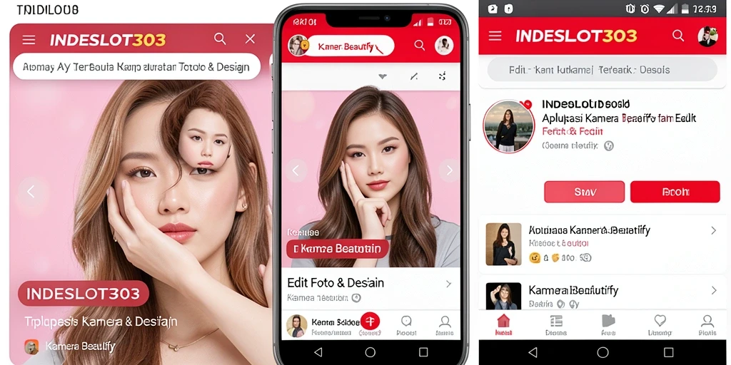 Tampilan antarmuka aplikasi Kamera Beautify INDESLOT303 yang menarik dan intuitif.