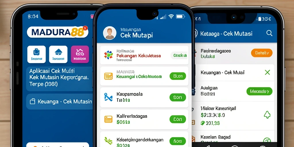 Antarmuka pengguna MADURA88 untuk cek mutasi keuangan.