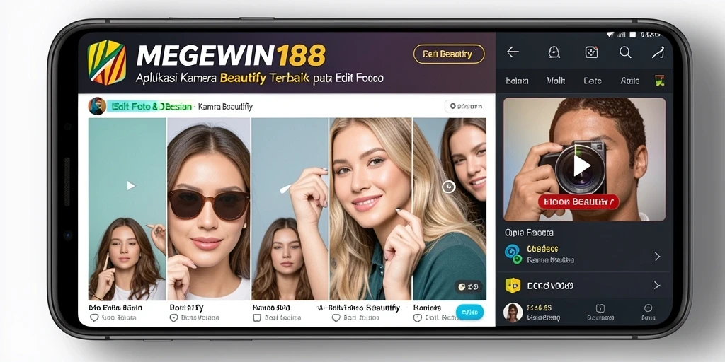 Antarmuka MEGEWIN188 yang menawan dengan berbagai opsi editing foto.