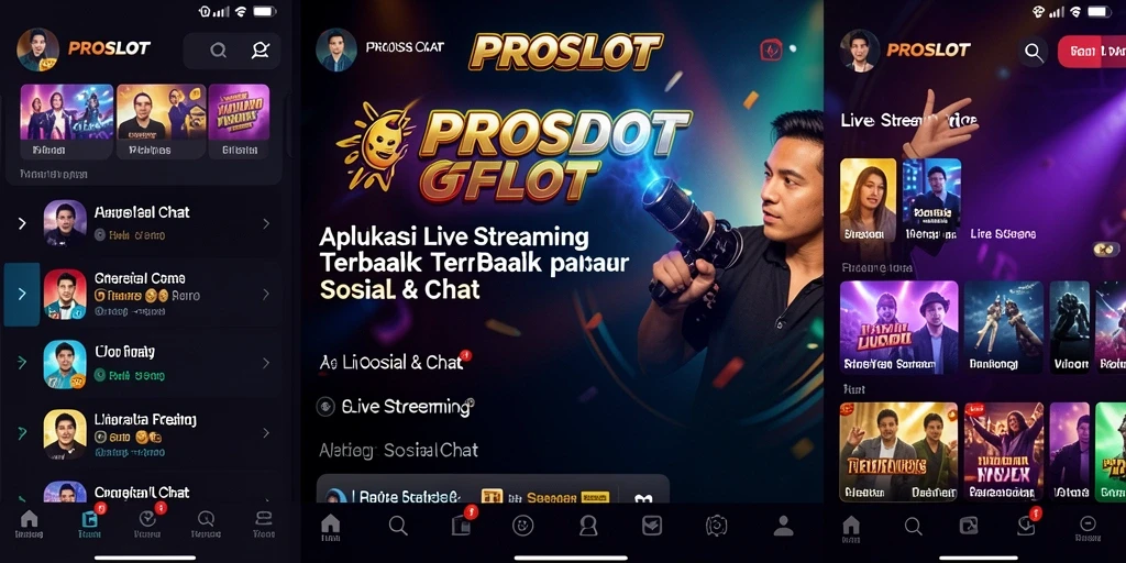 Tampilan antarmuka PROSLOT saat Live Streaming dengan fitur interaktif.